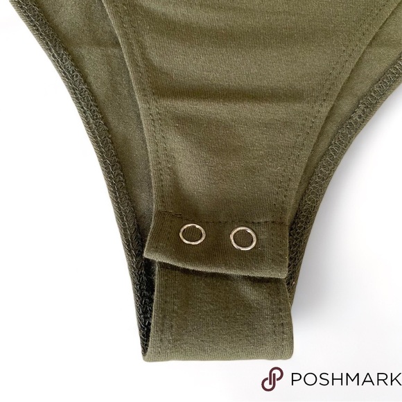 ▪️ FOREVER 21 KNIT BODYSUIT OLIVE ▪️ - Picture 3 of 4